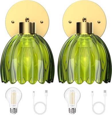 LGMCF Vintage batteriebetriebene Wandleuchten, 5200mAh wiederaufladbare Wandleuchte
