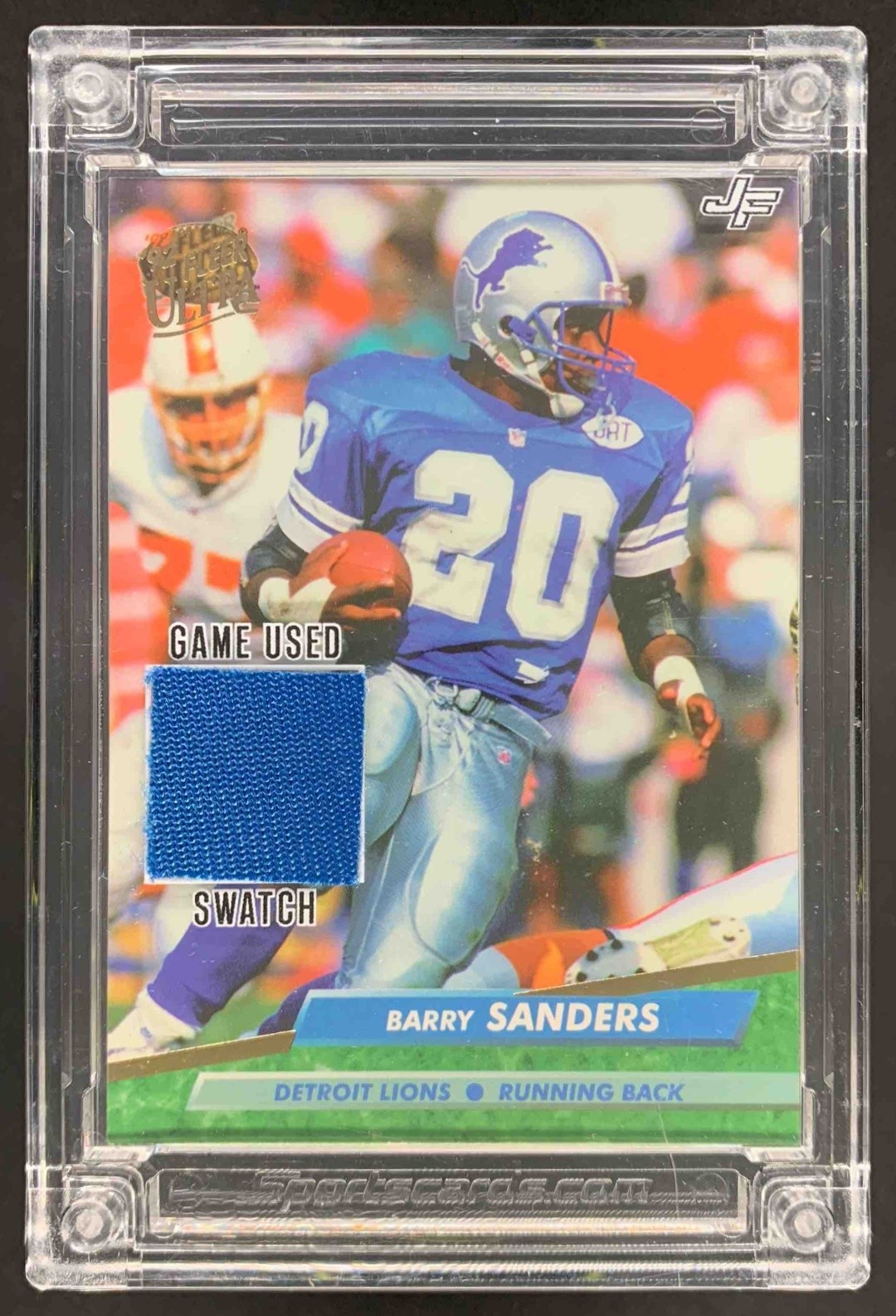 Jersey Fusion Barry Sanders Game Used Swatch Lions