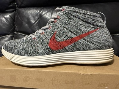 NIKE LUNAR FLYKNIT CHUKKA WOLF GREY-RED  US11 EU45