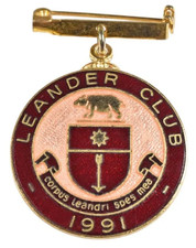 Henley On Thames Royal Regatta Leander Club 1991 Members Enamel Pass Badge