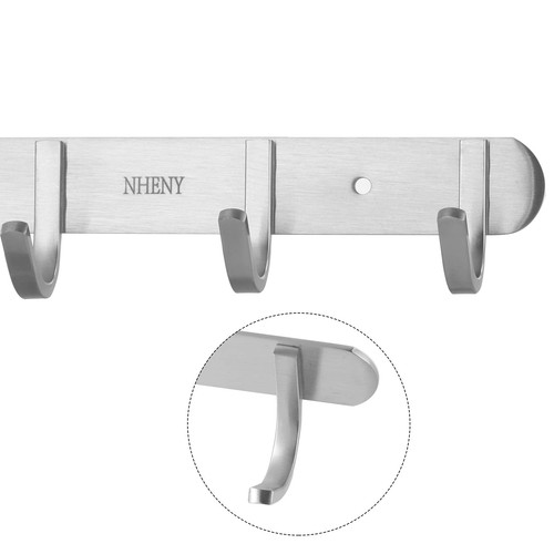 Coat and Towel Wall Mount Rack 6 Hooks for Robes, Bags, Keys, and Towels Bath... - Picture 5 of 9