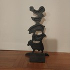 Vintage  Cast Iron Rustic Stacked  Barnyard Animals 11” Doorstop — photo 3