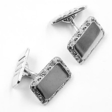 Manschettenknöpfe aus 835 Silber silver cufflinks Goldfront Knöpfe .