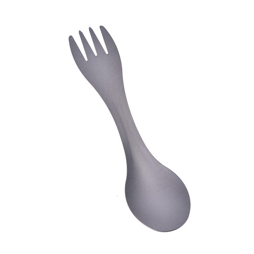 Ultralight outdoor camping titanium spork titanium spoon fork silver color J.JI - Picture 8 of 8