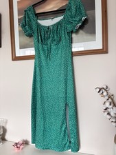 Green Polka Dot Dress Women Size M