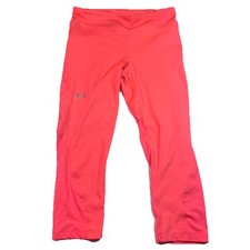 UNDER ARMOUR women  s Leggings Heat Gear Compression Salmon Pants Womens Size M