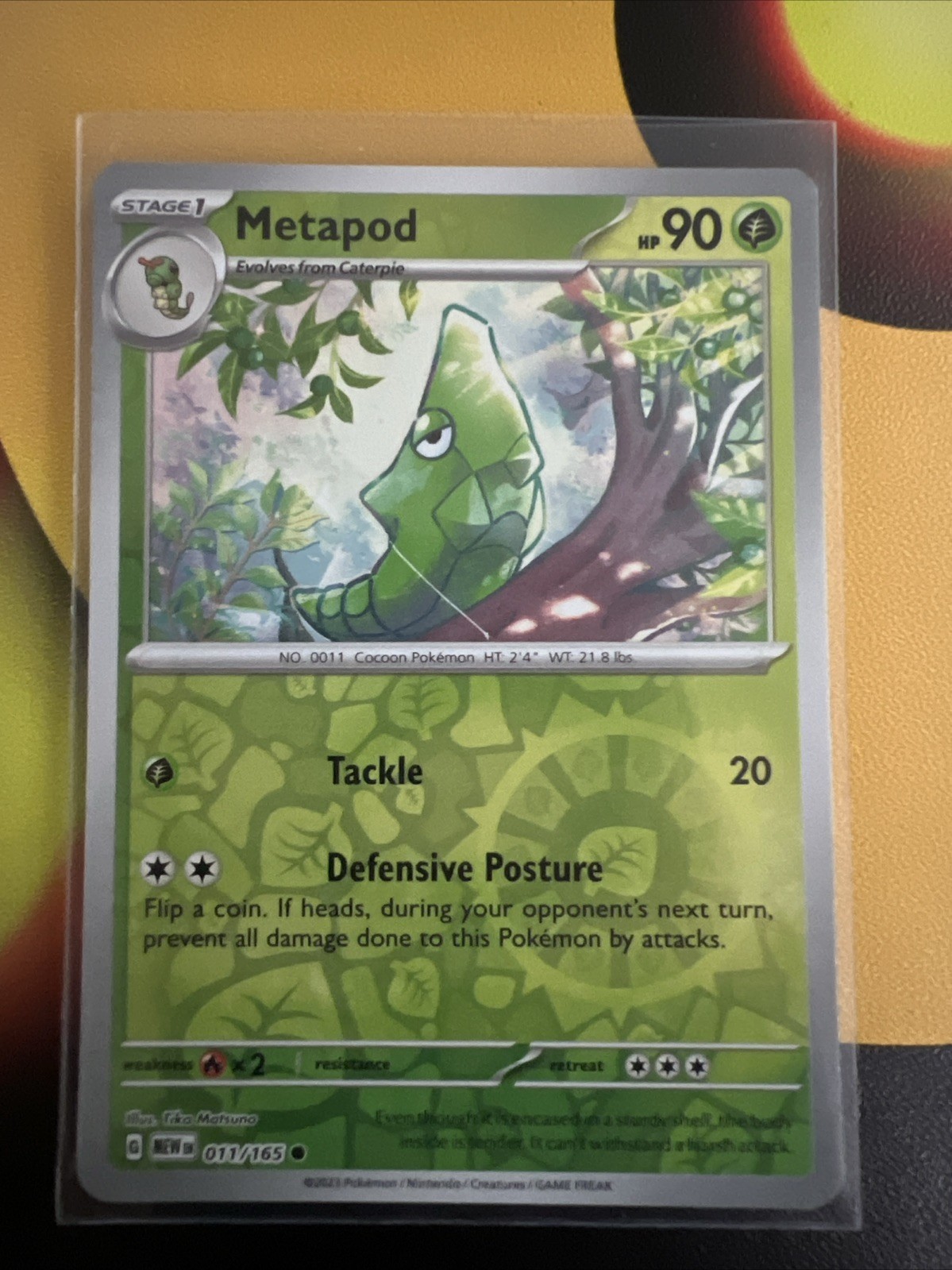 Metapod Reverse Holo Scarlet & Violet 151 Pokemon Card 011/165 mint