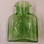 BLENKO Hand Blown Glass VINTAGE Emerald Green Double Spout DECANTER VASE