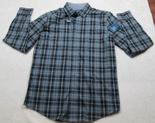 George Shirt Mens Large Gray Plaid Button Down Long Sleeve Wrinkle Resistant NWT