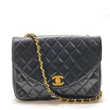 Chanel Shoulder Bag Matelasse Black Lamb Skin 2888612
