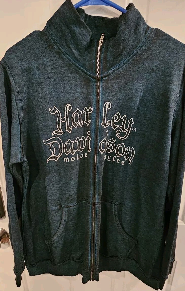 2018 Womens Green Blingy Sz XL Harley Davidson Full Zip
