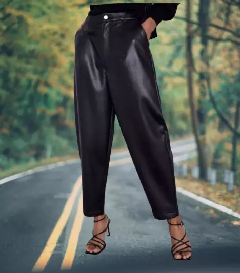 Wet look cheap trousers zara