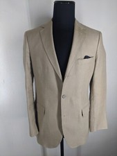 J. Crew 100 Linen Khaki Blazer --No Pants-3 Button One Vent 40 Reg
