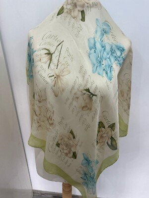 S16# cartier multicolore Silk Scarf 34 inch has pulled thread &stain