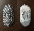 4 oz Antiqued Silver "Indian and Buffalo Totem" Bar from MK Barz / #009 of 500!
