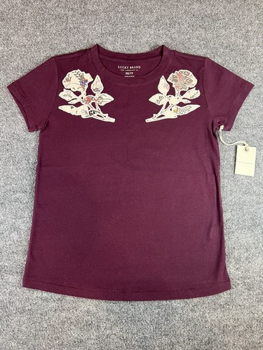 T-shirt J.Crew Femme Broderie/appliqué Floral Bleu Marine - Taille XS - Neuf Avec étiquettes
