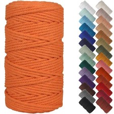 Orange Macrame Cord 4mm x 109yards Colored Macrame Rope Cotton Cord Macrame Y...