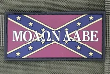 MOLON LABE FLAG CIVIL WAR FULL COLOR GLOW 3D PVC TACTICAL MILITARY HOOK PATCH