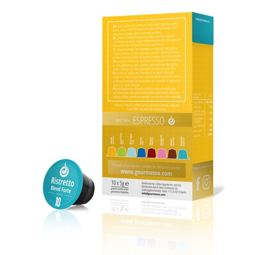 Gourmesso Ristretto - 100 Capsule Caffè Compatibili Nespresso Commercio Equo - Foto 2 di 4