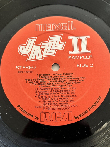 Maxell - Jazz II Sampler Vinyl LP Various Artists RCA DPL 1-0465 VG+/EX - Picture 8 of 9