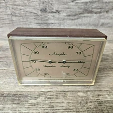 Vintage Airguide Desk Temperature Humidity Gauge Mid Century Modern Air Guide
