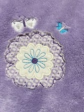 Small Wonders Baby Blanket Purple Flower Butterfly Plush Soft Lovey READ