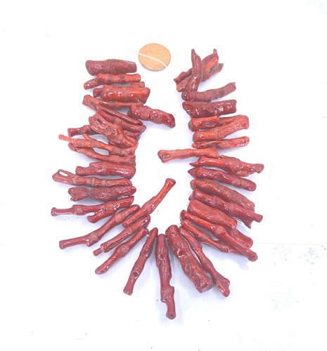 Bastoni taglio irregolare spugna rossa corallo perline ramo fantasiose (25 pz) - Foto 2 di 4