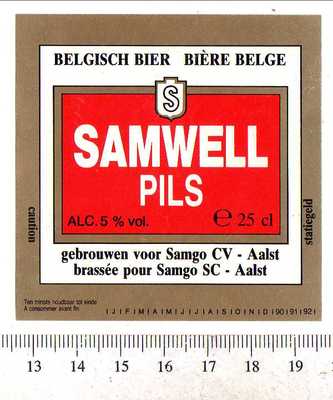 Belgisches Bieretikett - Van Roy Brauerei - Belgien - Samwell Pils