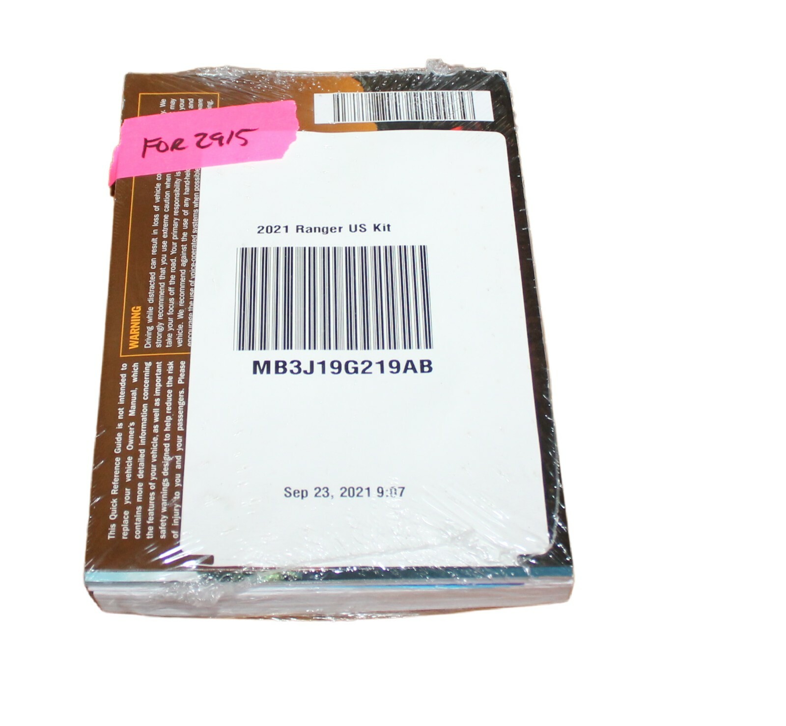 2021 Ford Ranger owners manual For2915 eBay