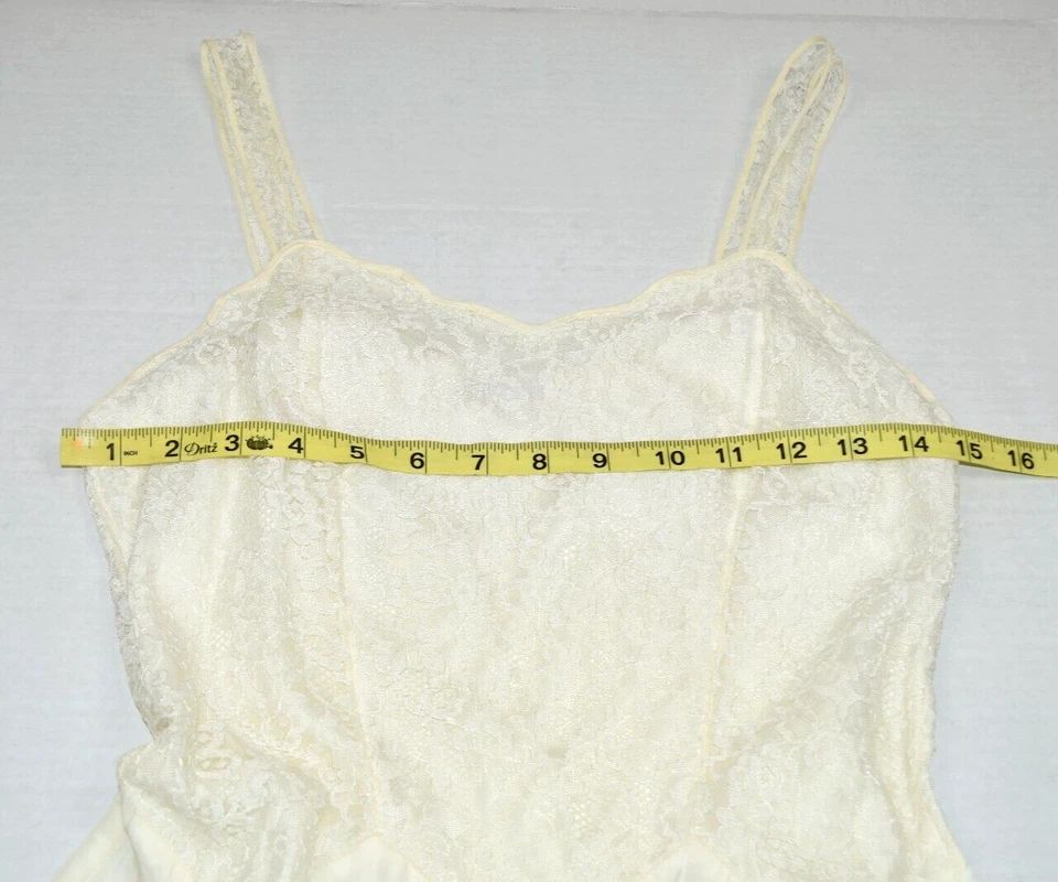 复古懒人连衣裙 Barbizon 尺码 10 Miss 50s 象牙色 蕾丝紧身蓬裙 — 第 3/4 张图片