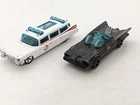 Vtg 2009 Hot Wheels 59 Cadillac J15 Ghostbusters & 2005 Batmobile DC Retro