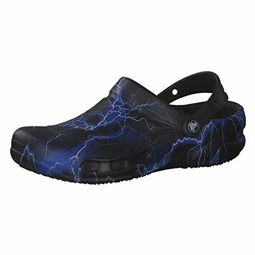 Crocs Bistro Slip‎ Resistant Work Clogs Black Lightning Bolts Mens 12 Crocs Bistro Black Lightning Bolt Graphic Slip Resistant  main image 2