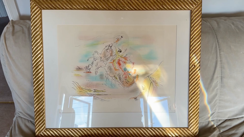 Signed Salvador Dalí Framed Original Coloured Etching 'HOMERE' 1985 Numbered Art - Video 1 of 1