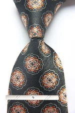New Classic Polka Dot Green Brown JACQUARD WOVEN 100% Silk Men's Necktie Tie