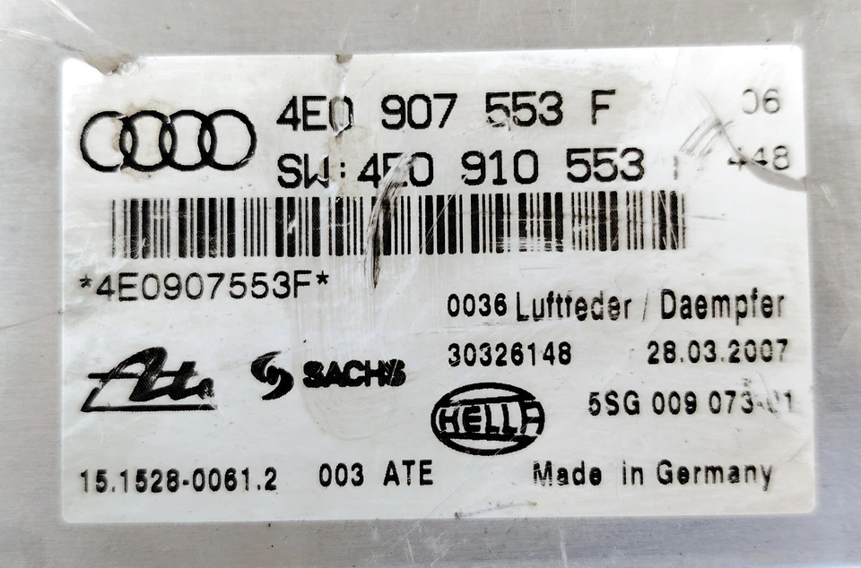 2003 2007 AUDI A8 QUATTRO ACTIVE SUSPENSION CONTROL MODULE 4E0907553F - Image 3 of 4