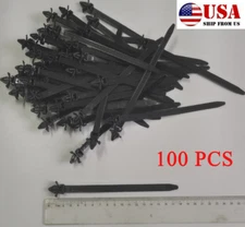 100X Releasable Car Fastener Clip Wire Cable Fastening Zip Wrap Strap Mount Tie 
