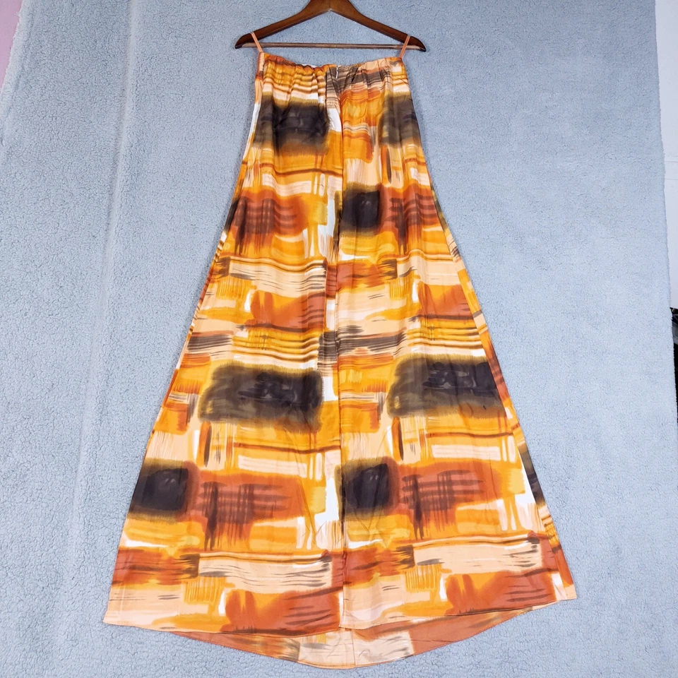 Banana Republic Maxi Dress Women's 2? (28" Chest) Orange Silk Strapless Beachy - Image 3 of 4