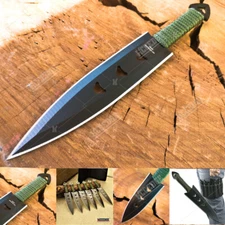 6PC 6" Black  Knife Set with Leg Sheath