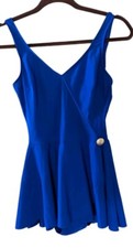 Vintage Longitude Swimdress Small Medium Royal Blue w Gold Button One Piece S M