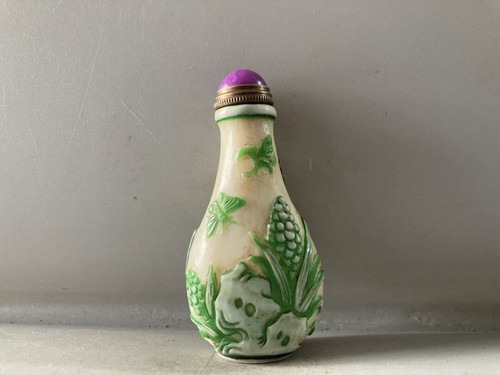 Collection Chinese Antiques Coloured Glaze Carved Exquisite Statue Snuff Bottle - Picture 2 of 9