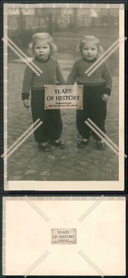 Photo postcard twins girls around 1930