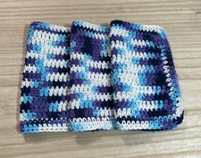HANDMADE SET OF 3 CROCHET COTTON DISH CLOTHS OR WASH CLOTHS 8.5x8.5 INCHES NEW 