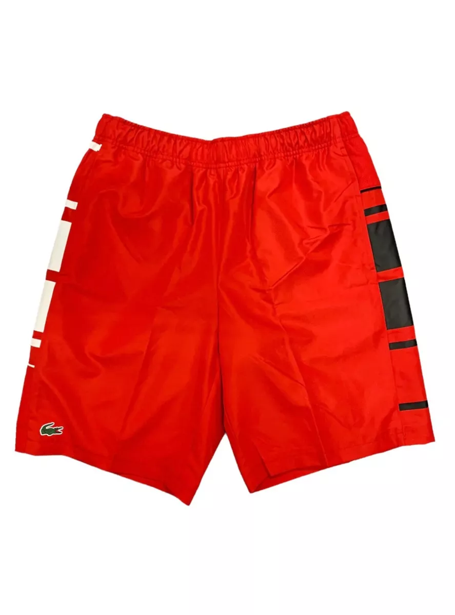 Mens red cheap striped shorts
