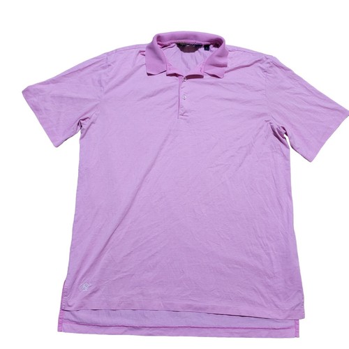 RLX Ralph Lauren Mens Polo Shirt Pink Stripe 2014 US Open