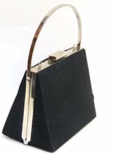 Inge Christopher Black Evening Hand Bag Clutch Purse Textured