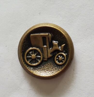 Round Metal Bronze Tone Classic Car Shank Vintage Buttons 24L-5/8''-16mm (B340C)