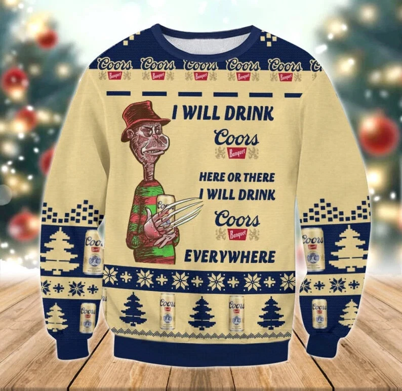 Coors Light Ugly Christmas Sweater Xmas Gift Men And Women Christmas Sweater