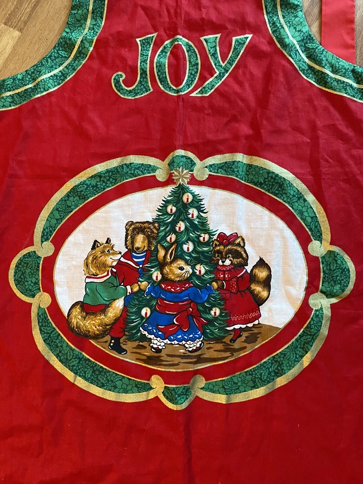 Delantal de Navidad Completo Corte y Coser Bosque Rojo Navidad Hecho a Mano Foto 3 de 3