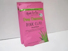 Que Bella deep cleansing pink clay Mud Mask 3 Pack Bundle - 0.5oz
