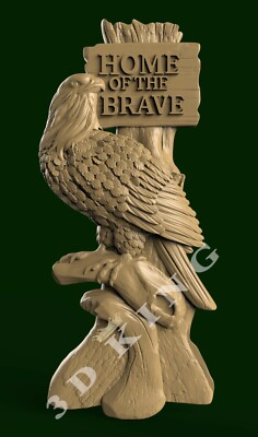 STL 3D Model Home of the brave for CNC Router Carver 3D Printer Engraver Aspire